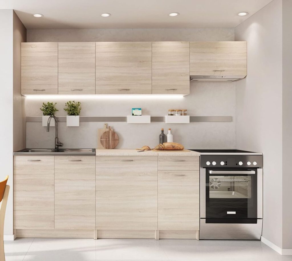 Test : cuisine complète Mila par Pegane, chêne Sonoma, 7 éléments