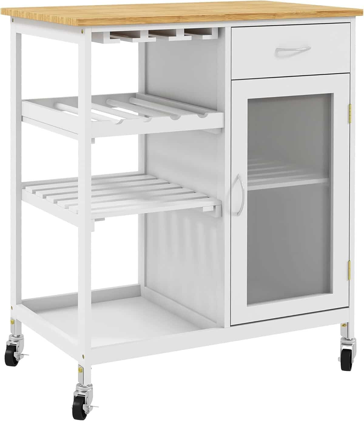 Test de la desserte de cuisine HOMCOM multi-rangement avec casier à vin