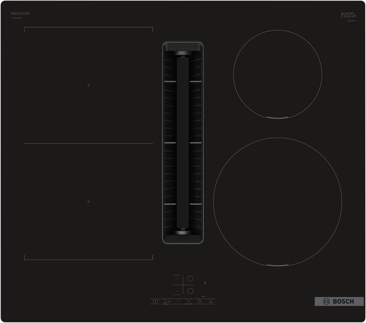 Test de la plaque à induction aspirante Bosch PVS611B16E, 4 feux