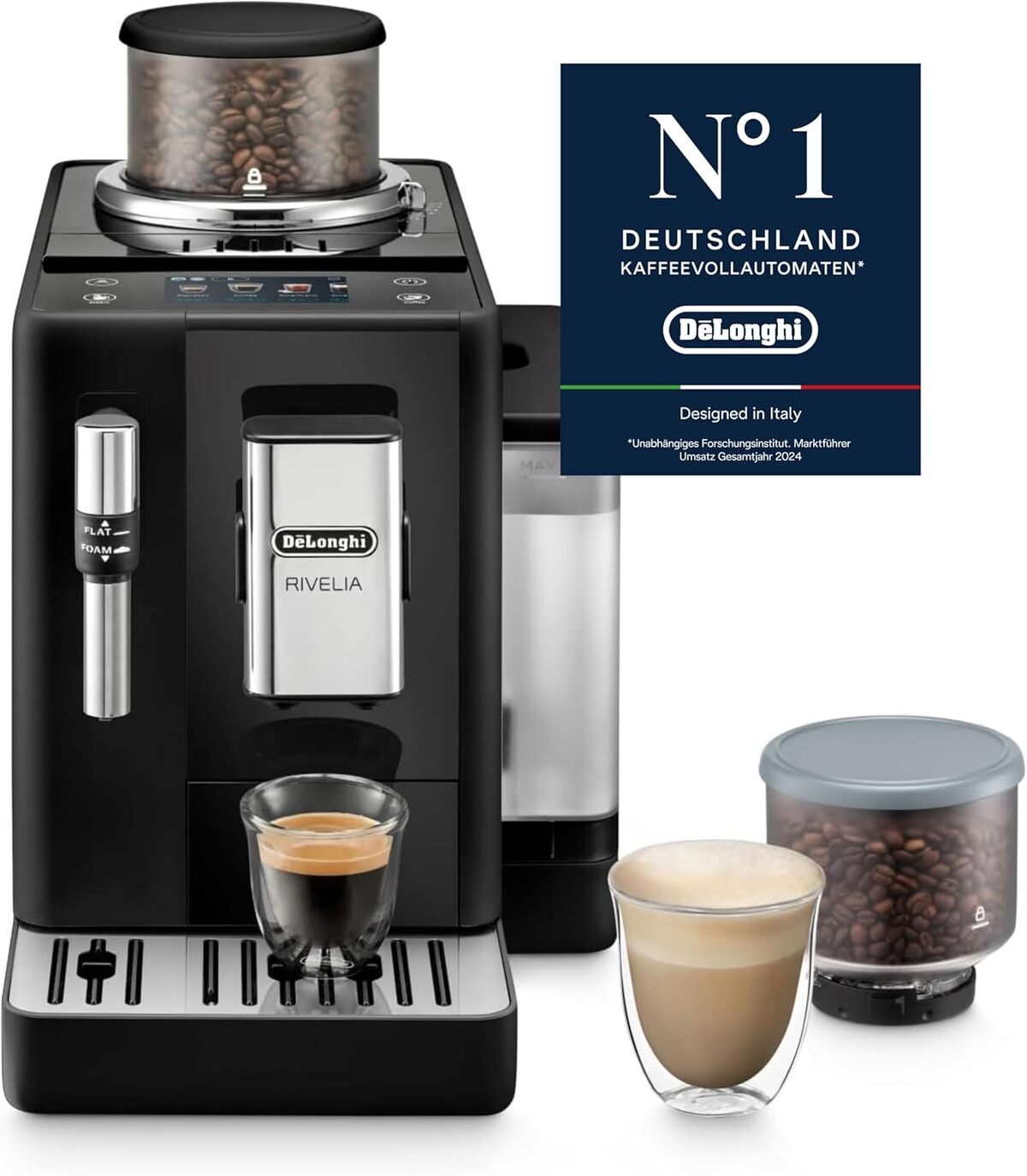 Test De'Longhi Rivelia EXAM440.35.B : cafetière performante avec mousseur et écran tactile