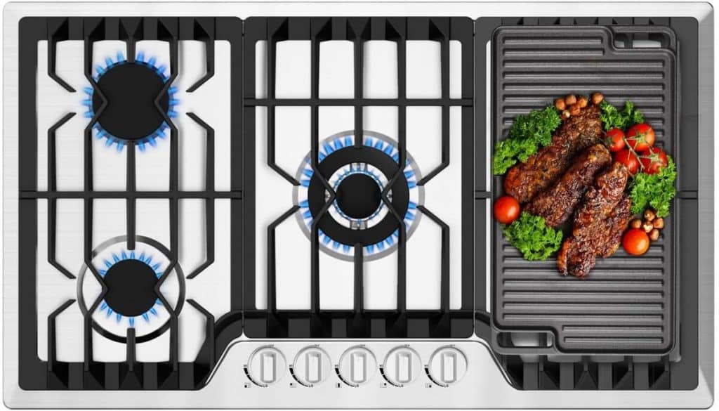 Test : table de cuisson gaz 5 brûleurs SABAF 91, 4 cm