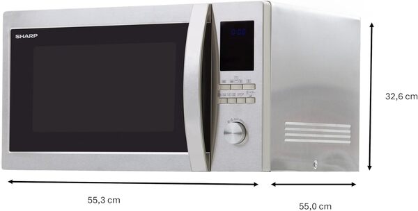 Sharp R-982STWE - Micro-ondes combiné très grande capacité 42 litres - Finition Inox