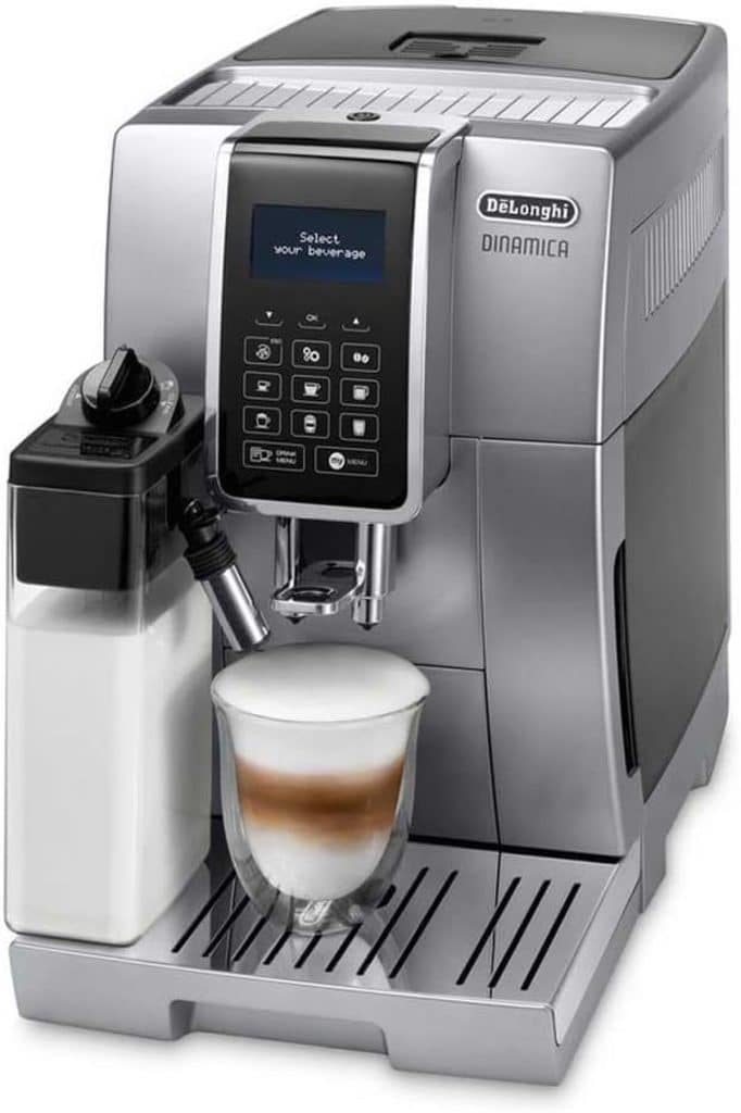 Test de la De'Longhi Dinamica ECAM350.75.S : machine à café grain et expresso argentée