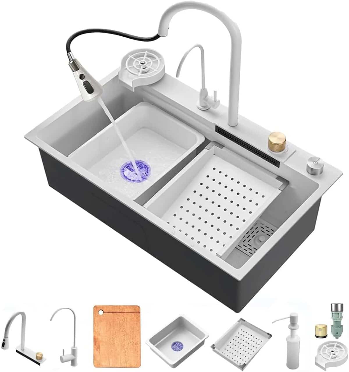 Test de l'évier cascade FGNIXLN : l'inox multifonction 80x45 cm