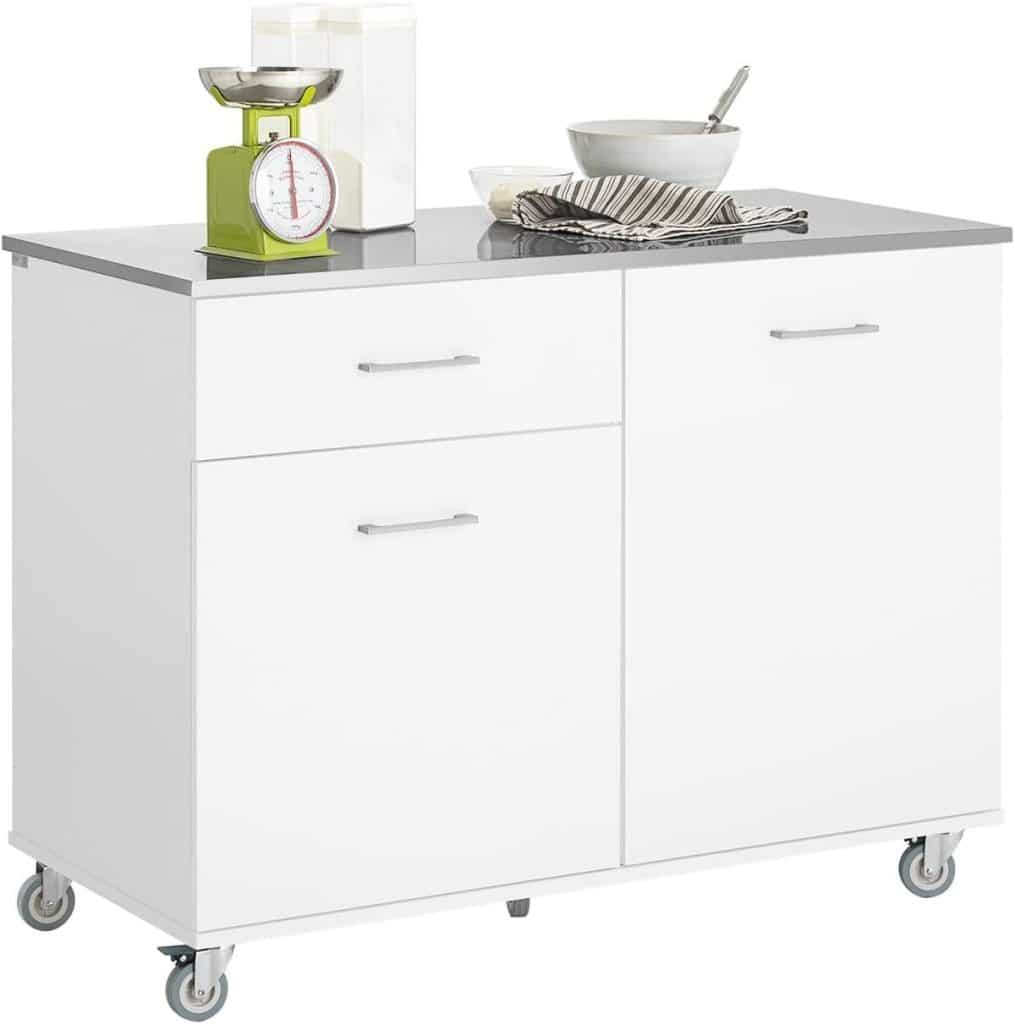 Test : desserte SoBuy FKW117-W, l'îlot de cuisine pratique