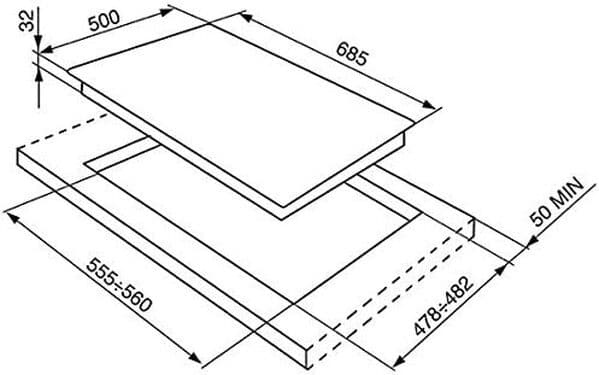 SMEG; Plaque de cuisson à gaz (SR975NGH)