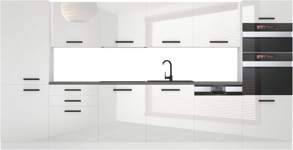 Test : belini cuisine équipée Naomi, 360 cm, blanc brillant