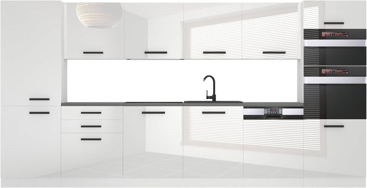 Test : belini cuisine équipée Naomi, 360 cm, blanc brillant