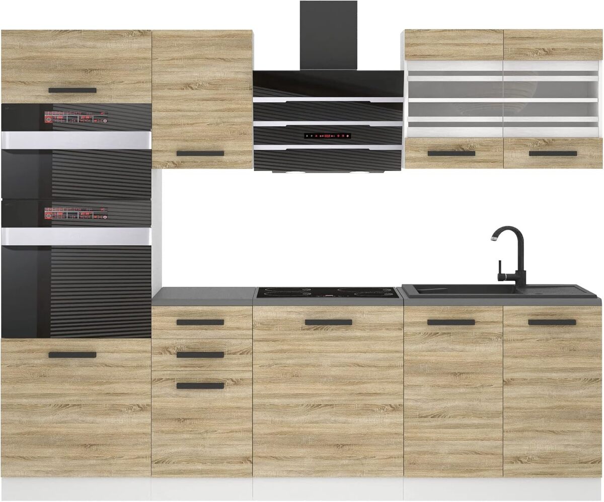 Test de la cuisine équipée complète Belini Tracy chêne sonoma 240 cm
