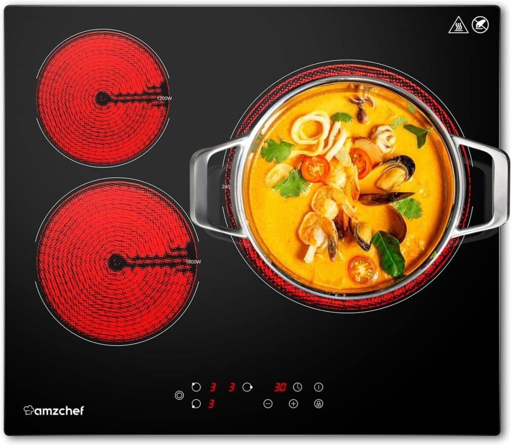 Test de la plaque vitrocéramique AMZCHEF 3 feux 5400W noir