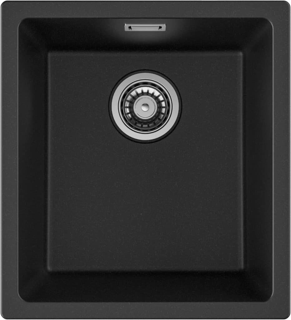 Test de l'évier en granit AuraLum pro 40 x 44 cm : élégance noire pour votre cuisine