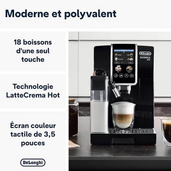 Découvrez notre analyse détaillée de la cafetière de'Longhi Dinamica Plus avec technologie LatteCrema : fonctionnalités, performances et design pour un café parfait