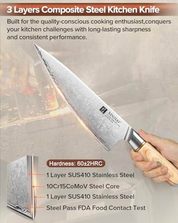 Découvrez notre avis sur le set de couteaux XINZUO 5 pièces en acier composite : qualités, efficacité et design. Améliorez vos compétences culinaires avec des outils de qualité.