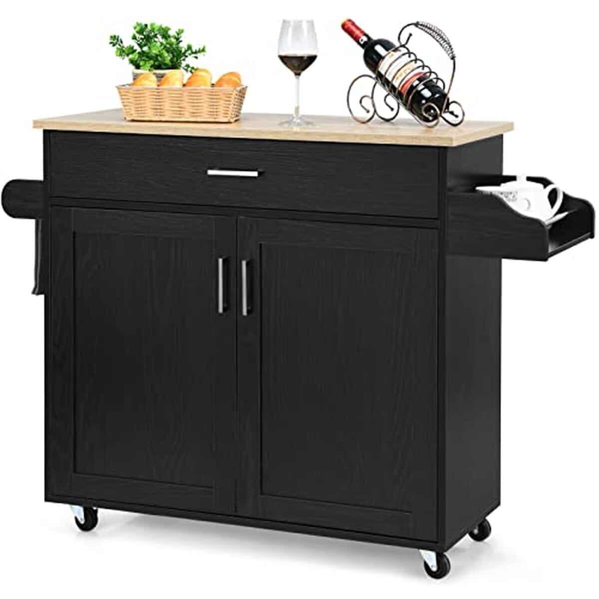 Test du dessert de cuisine à roulettes Costway : îlot central pratique et polyvalent