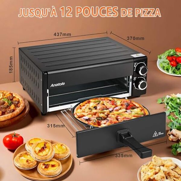Découvrez le test du four à pizza électrique Anatole 12 po 1800W et ses réglages précis de temps et température pour des pizzas parfaites à chaque cuisson.