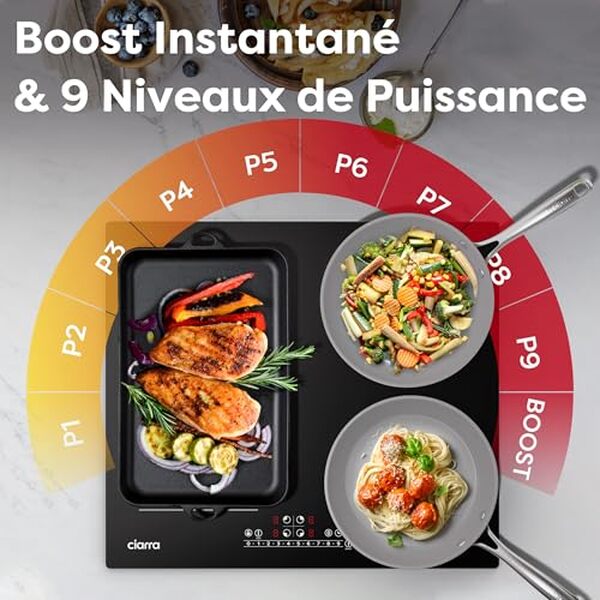 Découvrez les performances de la plaque à induction CIARRA CBBIH4BF 7200W, apportant flexibilité et innovation à votre cuisine. Explorez ses caractéristiques et avantages.