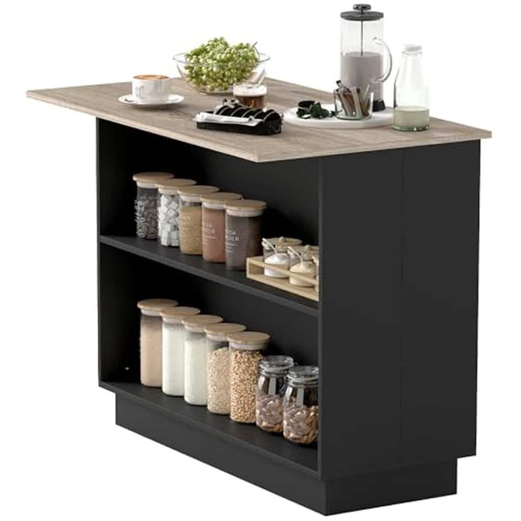 Test : desserte îlot de cuisine HOMCOM noir, pratique et stylée