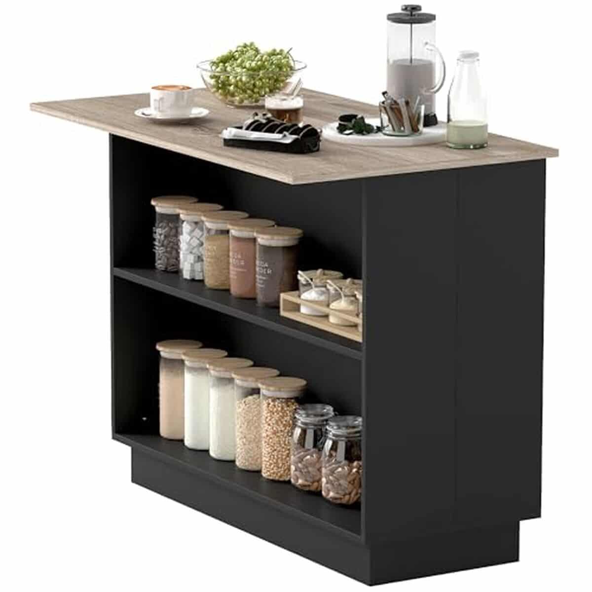 Test : desserte îlot de cuisine HOMCOM noir, pratique et stylée