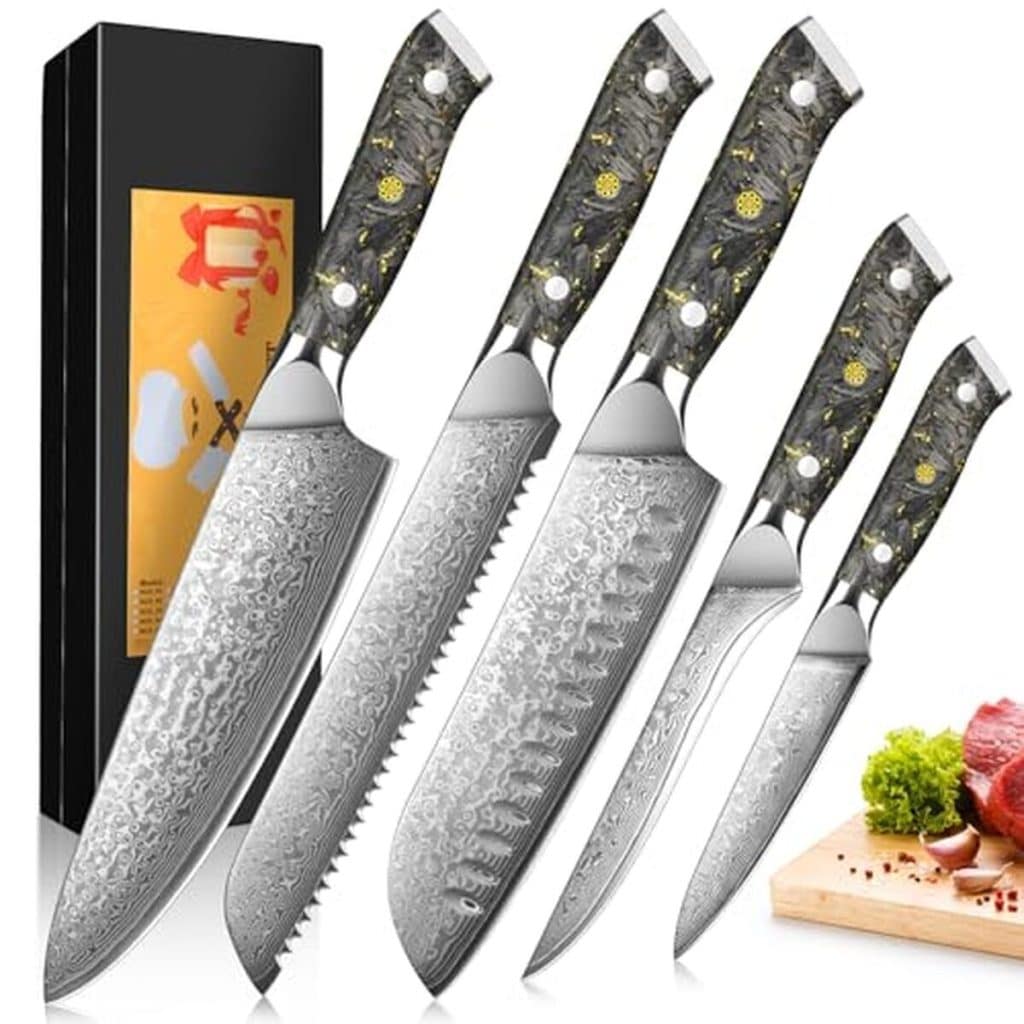 Test : ensemble de couteaux Damas 67 couches par pièces